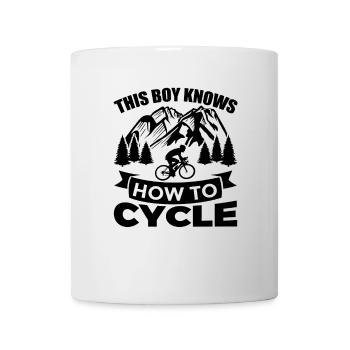 Garçon cycliste - Mug blanc - blanc - Devant