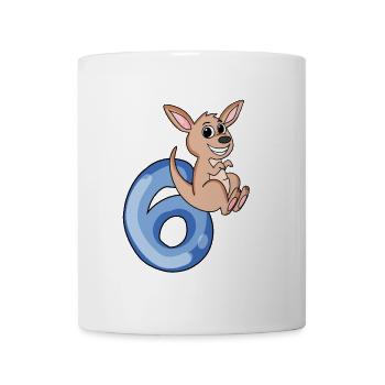 6th birthday motif kangaroo - six years - Mug - white - Front