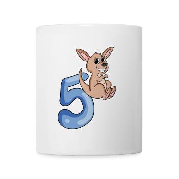 5th birthday motif kangaroo - five years - Mug - white - Front