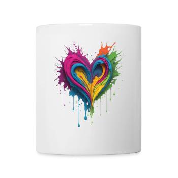 Cœur de peinture liquide - Mug blanc - blanc - Devant