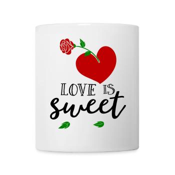 L’amour est doux, Herz - Mug blanc - blanc - Devant