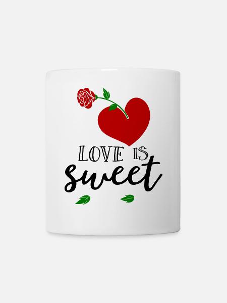Love is sweet, Herz - Tasse - Weiß