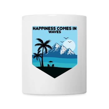 Le bonheur vient par vagues - Mug blanc - blanc - Devant