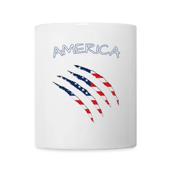 America, Claws, Cuts, Amerika, USA  - Tasse - Weiß - Vorne