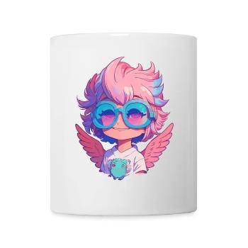 Petit ange mignon avec des lunettes - Mug blanc - blanc - Devant
