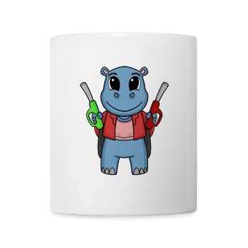Gas station attendant hippo gas station - Mug - white - Front