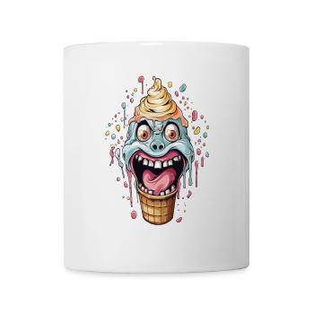 Humorvoller Eiswaffel-Monster-Design - Mug - white - Front