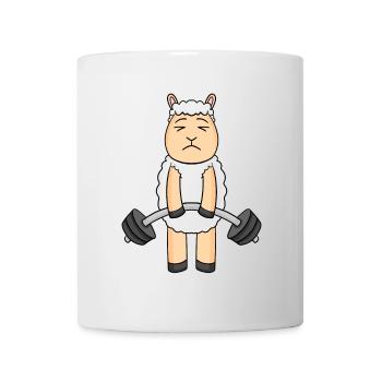 Bodybuilder Schaf Fitness Motivation Geschenk - Tasse - Weiß - Vorne
