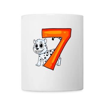 7th Birthday Motif Snow Leopard - Seven Years - Mug - white - Front