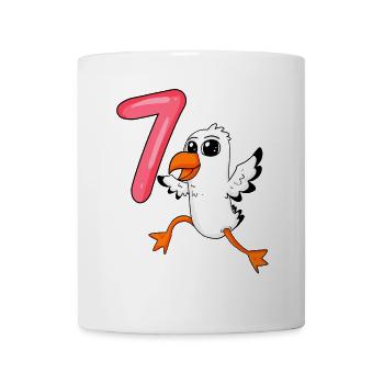 7th birthday motif seagull - seven years - Mug - white - Front