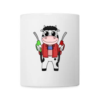 Gas station attendant cow gas station - Mug - white - Front