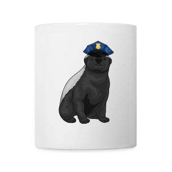 Badger Policeman Police Cap Police - Mug blanc - blanc - Devant