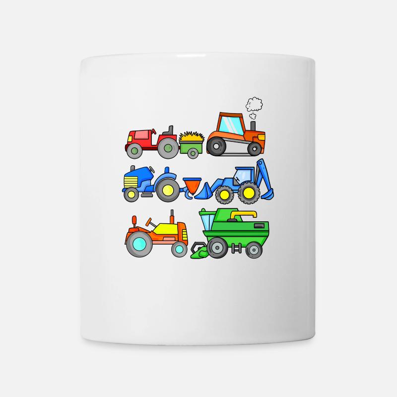 Véhicules de chantier - Mug blanc - blanc