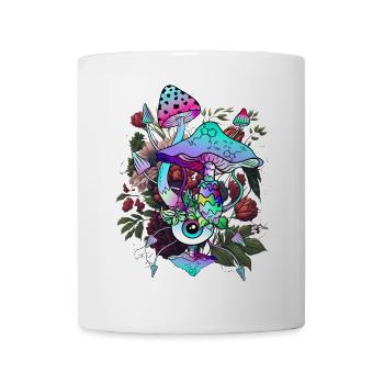 Magic Mushroom Psychedelic Mushroom Eyes Art - Mug - white - Front