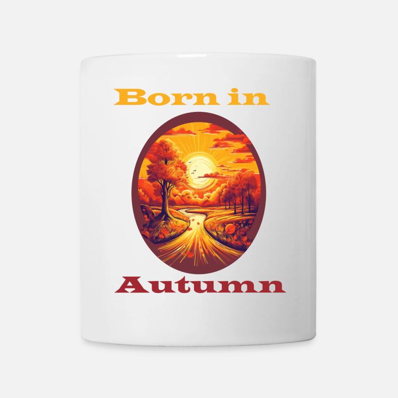 Né en automne - Mug blanc - blanc