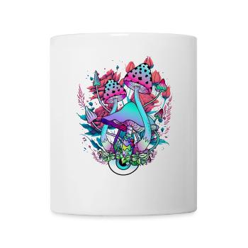 Florale Psychedelische Pilzkunst - Tasse - Weiß - Vorne