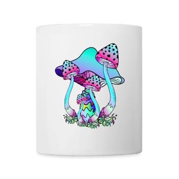 Colorful Neon Colors Mushrooms - Mug - white - Front