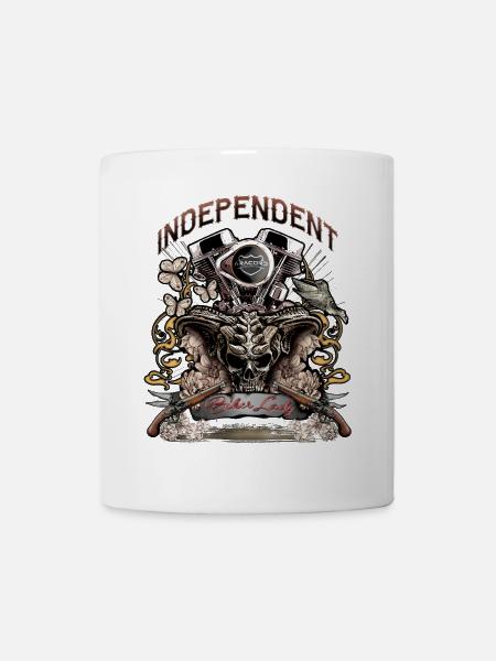 skull demon engine Biker Tshirt für Mädels - Tasse - Weiß