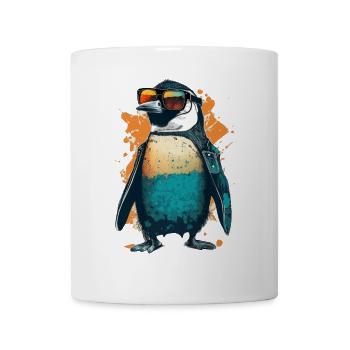 Cooler Pinguin mit Sonnenbrille und Jacke - Tasse - Weiß - Vorne