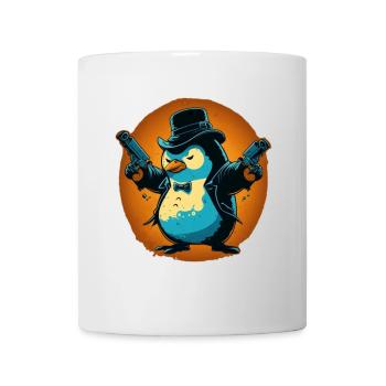Penguin with pistols and hat - Mug - white - Front