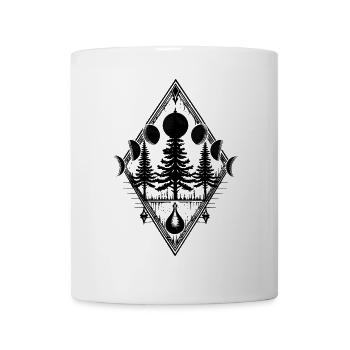 Phases de lune arbres forestiers occultes païens Wicca Lune - Mug blanc - blanc - Devant
