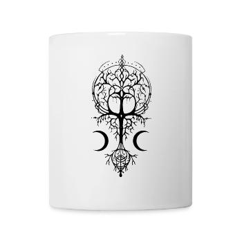 Magischer Baum Pagan Symbol Wicca Okkult Mond - Tasse - Weiß - Vorne
