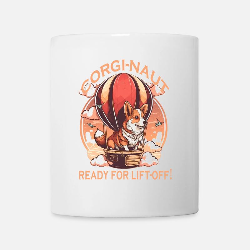 Corginaut en montgolfière - Mug blanc - blanc