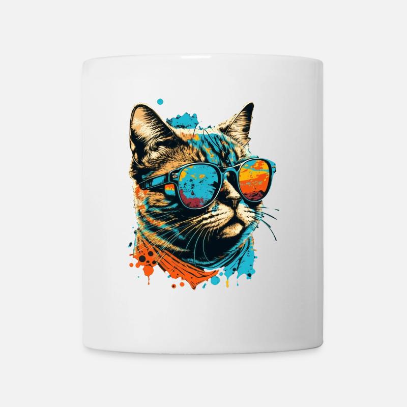 Cat with sunglasses - Mug - white