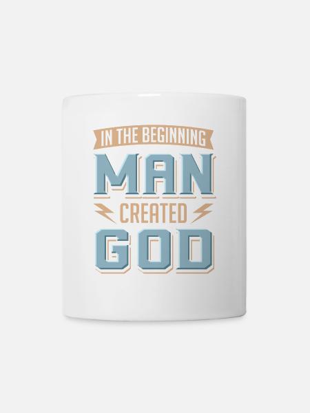 Atheist Man Created God Anti Religion Agnostic - Mug - white