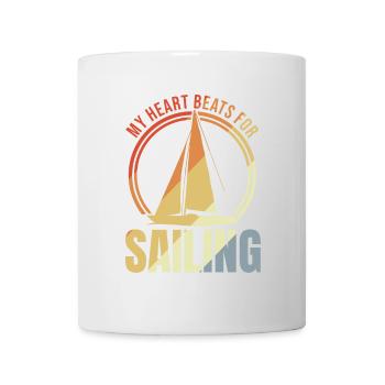 Mein Herz schlägt fürs Segeln - Tasse - Weiß - Vorne