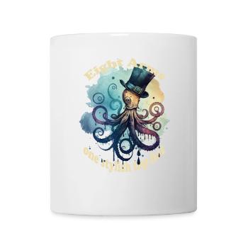 Acht Arme ein stylisher Hut Krake - Tasse - Weiß - Vorne