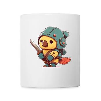 Oiseau en tenue de guerrier - Mug blanc - blanc - Devant
