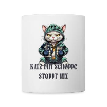 Apfelwein und Katzen Design - Tasse - Weiß - Vorne