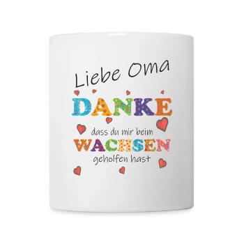 Liebe beste Oma - Danke für deine Hilfe, Geschenk - Tasse - Weiß - Vorne