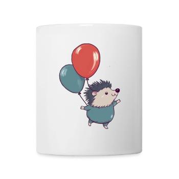 Kleiner Igel mit Luftballons - Tasse - Weiß - Vorne