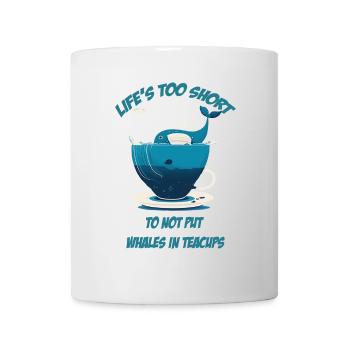 Whale in teacup with lettering - Mug - white - Front
