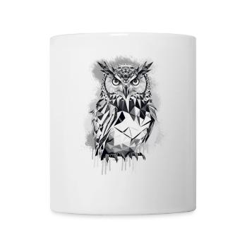 Geometrische Eule - Tasse - Weiß - Vorne