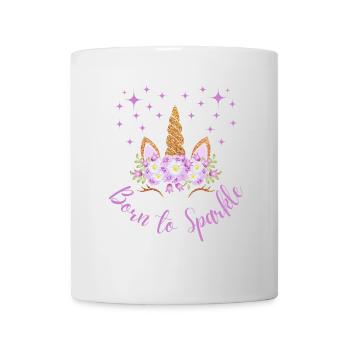 Born to sparkle - Unicorn Graphic Tee - Tasse - Weiß - Vorne