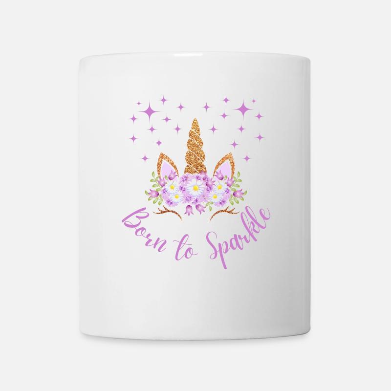 Born to sparkle - T-shirt graphique licorne - Mug blanc - blanc