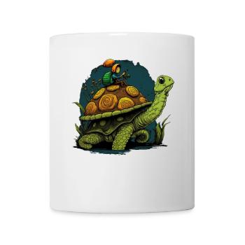 schnecke lässt sich von Schildkroete mitnehmen - Tasse - Weiß - Vorne