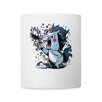 Angry unicorn spews fire - Mug - white - Front