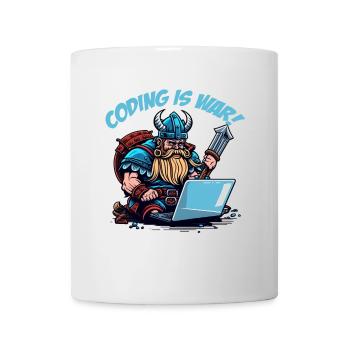 "Coding is war" Vikings - Mug - white - Front