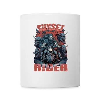 Pilote de coucher de soleil motocycliste - Mug blanc - blanc - Devant