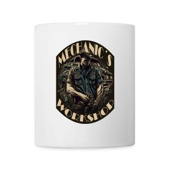Mécanicien automobile avec lettrage - Mug blanc - blanc - Devant