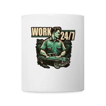Mechanic with auto parts - Mug - white - Front