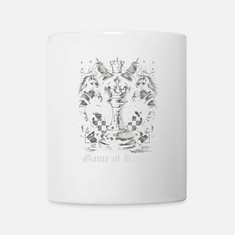 Schachfiguren mit Schriftzug - Tasse - Weiß