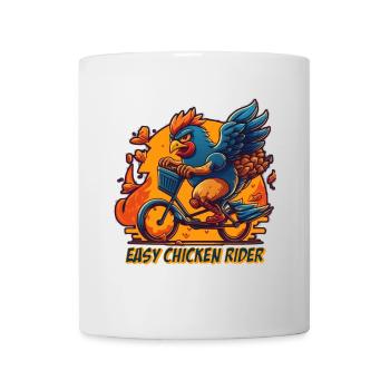 Poulet à vélo avec lettrage - Mug blanc - blanc - Devant