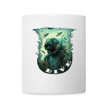 Underwater diver with lettering - Mug - white - Front