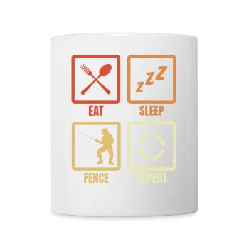 Eating, sleeping, fencing, repeating - Mug - white - Front
