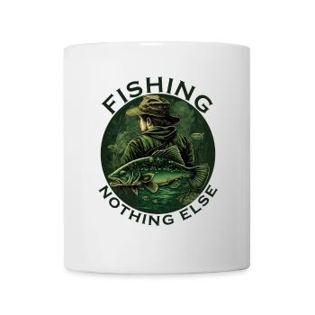 Anglers fishing with lettering - Mug - white - Front